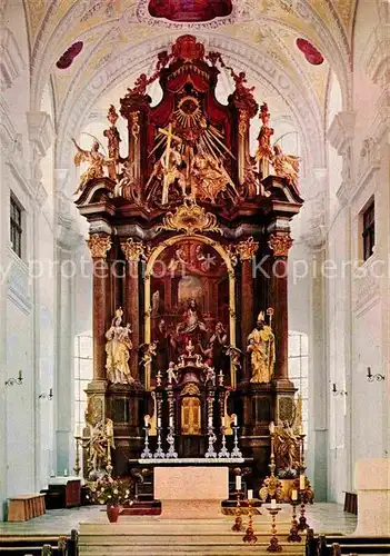 AK / Ansichtskarte Traunstein Oberbayern Stadtpfarrkirche St Oswald Innenansicht Altar Kat. Traunstein