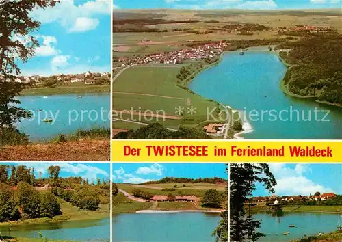 AK / Ansichtskarte Twiste Twistesee Ferienland Waldeck Fliegeraufnahme Kat. Twistetal