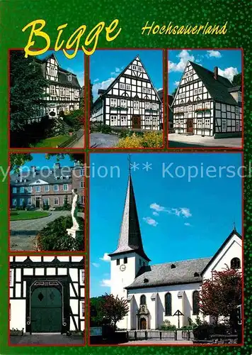 AK / Ansichtskarte Bigge Fachwerkhaeuser Schloss Portal Kirche Kat. Olsberg