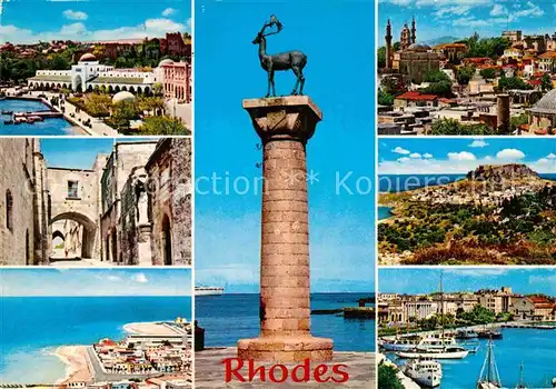AK / Ansichtskarte Rhodes Rhodos Greece Statue Hafen Kat. Rhodes