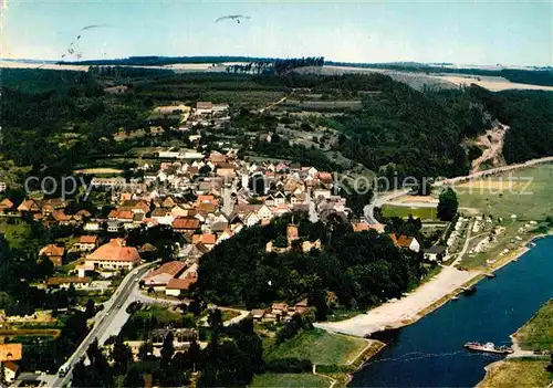 AK / Ansichtskarte Polle Oberweser Fliegeraufnahme