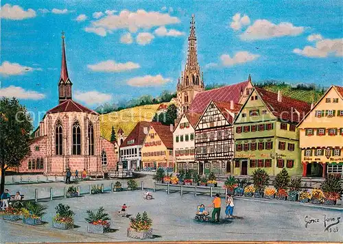 AK / Ansichtskarte Esslingen Neckar Marktplatz Muenster Frauenkirche Kat. Esslingen am Neckar