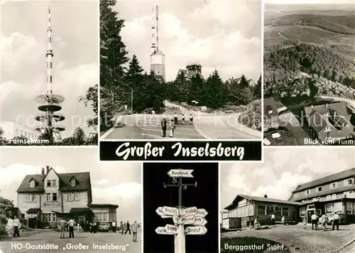 AK / Ansichtskarte Grosser Inselsberg Fernsehturm HO Gaststaette Berggasthof Stoehr  Kat. Brotterode