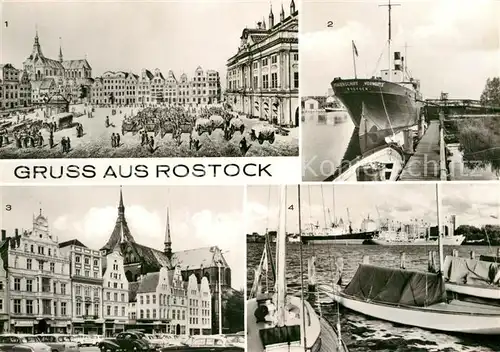 AK / Ansichtskarte Rostock Mecklenburg Vorpommern Kulturhistorisches Museum Neuer Markt Pionierschiff Vorwaerts Kat. Rostock