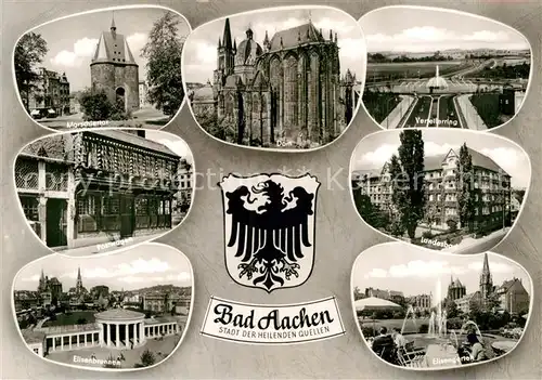 AK / Ansichtskarte Bad Aachen Marschiertor Postwagen Landesbad Dom 