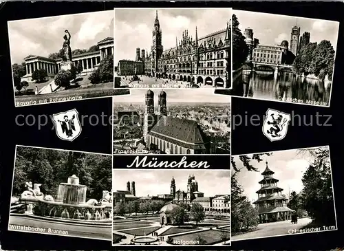 AK / Ansichtskarte Muenchen Chinesischer Turm Deutsches Museum Bavaria Ruhmeshalle  Kat. Muenchen