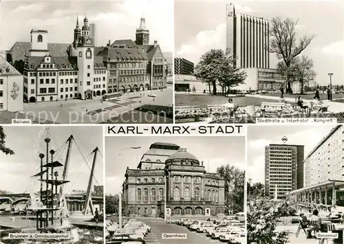 AK / Ansichtskarte Karl Marx Stadt Rathaus Stadthalle Interhotel Kongress Opernhaus Rosenhof  Kat. Chemnitz