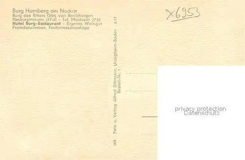 AK / Ansichtskarte Neckarzimmern Burg Hornberg Kat. Neckarzimmern