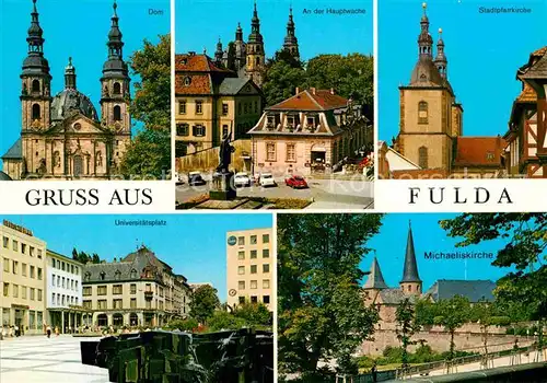 AK / Ansichtskarte Fulda Dom Hauptwache Kirche Universitaetsplatz Barockstadt Kat. Fulda