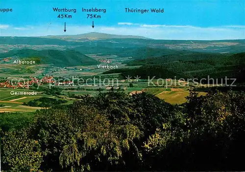 AK / Ansichtskarte Germerode Panorama Hoher Meissner Ausflugsort Fernsicht Thueringer Wald Kat. Meissner