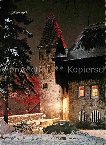 AK / Ansichtskarte Kempten Allgaeu An der Burghalde im Winter Nachtaufnahme Kat. Kempten (Allgaeu)