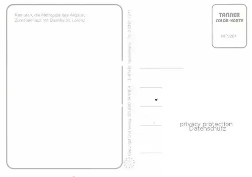 AK / Ansichtskarte Kempten Allgaeu Zumsteinhaus Basilika St Lorenz Allgaeu Metropole im Illertal Kat. Kempten (Allgaeu)