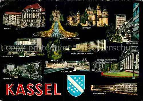 AK / Ansichtskarte Kassel Sehenswuerdigkeiten der Stadt Nachtaufnahmen Kat. Kassel