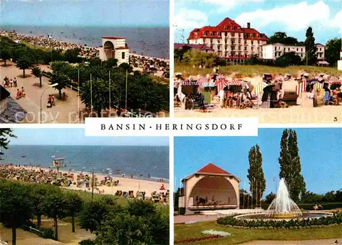 AK / Ansichtskarte Bansin Ostseebad Strand Heringsdorf FDGB Heim Solidaritaet Kurpark Kat. Heringsdorf