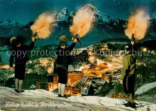 AK / Ansichtskarte Berchtesgaden Heilige Nacht Raketenschiessen Kat. Berchtesgaden