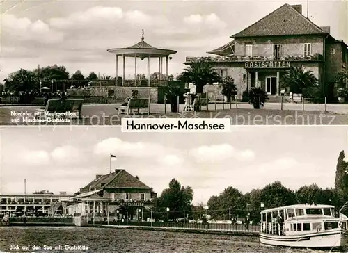 AK / Ansichtskarte Hannover Maschsee Gaststaette Musikpavillon Fahrgastschiff Kat. Hannover