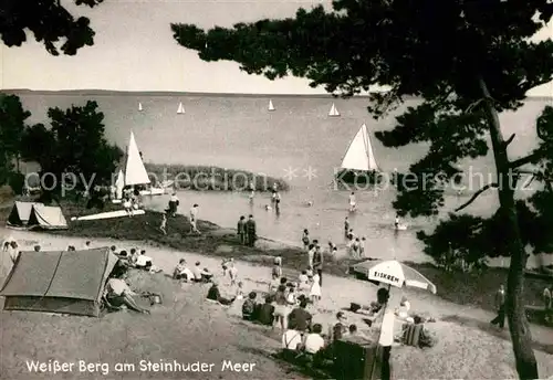 AK / Ansichtskarte Steinhuder Meer Strand Segeln Camping Weisser Berg Kat. Wunstorf