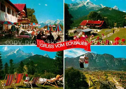 AK / Ansichtskarte Garmisch Partenkirchen Karwendelgebirge Zugspitzgruppe Sonnenanbeter Eckbauerbahn Kat. Garmisch Partenkirchen