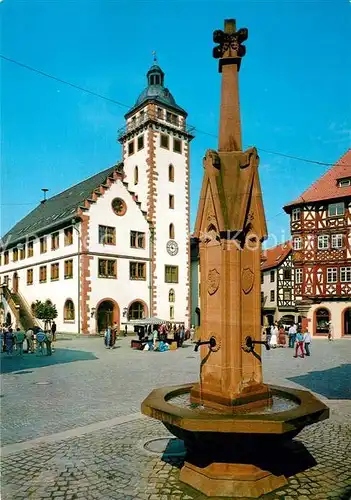 AK / Ansichtskarte Mosbach Baden Rathaus Marktplatz Kat. Mosbach