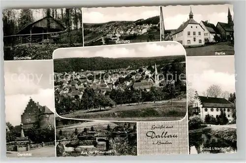 AK / Ansichtskarte Dallau Blockhuette Denkmal Schloss Mariental Partie Siedlung Kat. Elztal