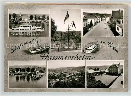 AK / Ansichtskarte Hassmersheim Personenschiff Anlegestelle Platz Teilansicht  Kat. Hassmersheim
