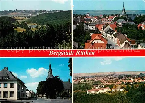 AK / Ansichtskarte Ruethen Moehne Panorama Bergstadt Ortsmotiv mit Kirche Kat. Ruethen
