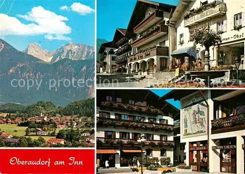 AK / Ansichtskarte Oberaudorf Gesamtansicht mit Alpenpanorama Haeuserpartie Kat. Oberaudorf