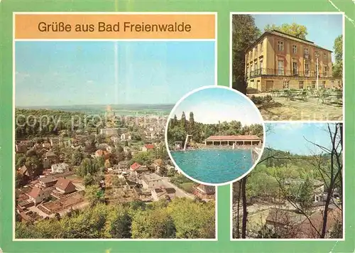 AK / Ansichtskarte Bad Freienwalde Panorama Blick vom Aussichtsturm Freibad Kulturhaus Sanatorium Moorbad Kurhaus Kat. Bad Freienwalde