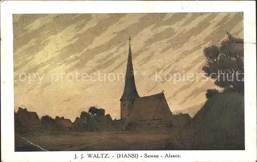 AK / Ansichtskarte Hansi Waltz J J Sewen Alsace Kirche Nr. 181 Kat. Kuenstlerkarte