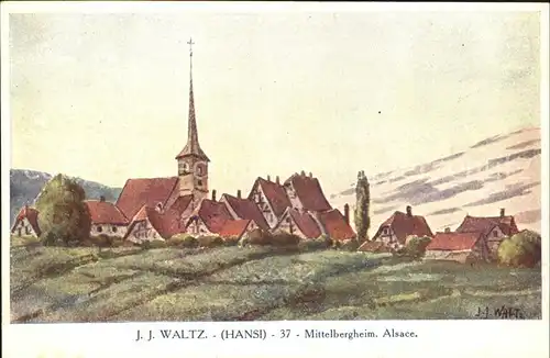 AK / Ansichtskarte Hansi Waltz J J Mittelbergheim Alsace  Kat. Kuenstlerkarte