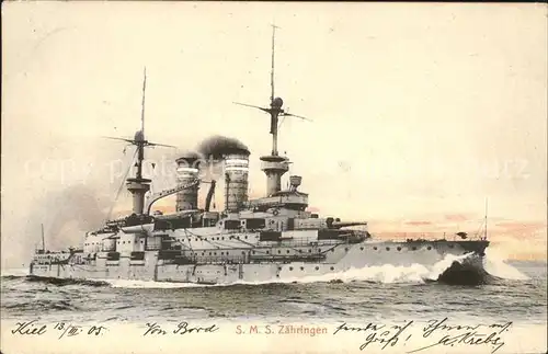 AK / Ansichtskarte Marine S.M.S. Zaehringen Litho Kat. Schiffe