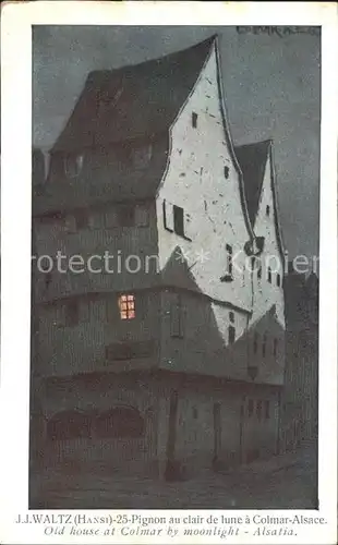 AK / Ansichtskarte Hansi Waltz J J Nr. 25 Pignon au clair de lune a Colmar Alsace  Kat. Kuenstlerkarte