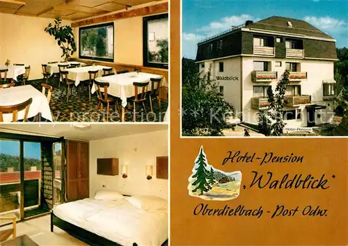 AK / Ansichtskarte Oberdielbach Hotel Pension Waldblick Doppelzimmer Gastraum Kat. Waldbrunn