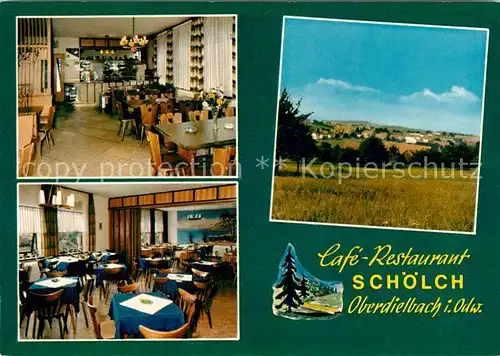 AK / Ansichtskarte Oberdielbach Cafe Restaurant Schoelch Gastraum Panorama  Kat. Waldbrunn