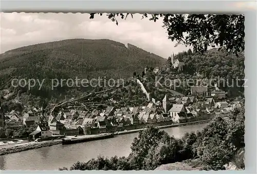 AK / Ansichtskarte Hirschhorn Neckar Teilansicht Burg Kirche Fluss Kat. Hirschhorn (Neckar)