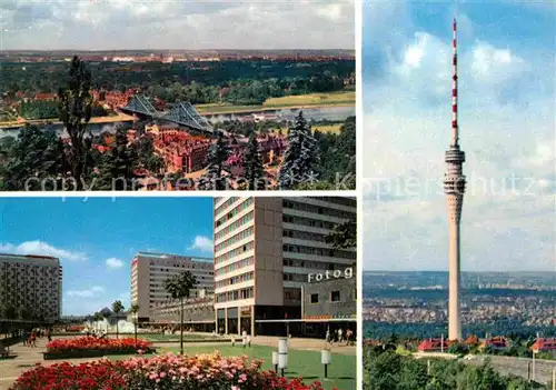 AK / Ansichtskarte Dresden Blick von Loschwitzhoehe Prager Strasse Fernsehturm Kat. Dresden Elbe