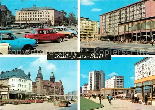 AK / Ansichtskarte Karl Marx Stadt Interhotels Chemnitz und Moskau Rosenhof Rathaus Wilhelm Pieck Strasse Kat. Chemnitz