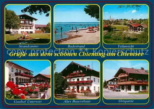 AK / Ansichtskarte Chieming Chiemsee Gasthof Unterwirt Altes Bauernhaus Strandcasino  Kat. Chieming