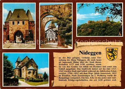 AK / Ansichtskarte Nideggen Eifel Duerener Tor Nixtor Burg Marktplatz Kat. Nideggen