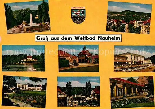 AK / Ansichtskarte Bad Nauheim Teilansichten Brunnen Schwanenteich Kat. Bad Nauheim