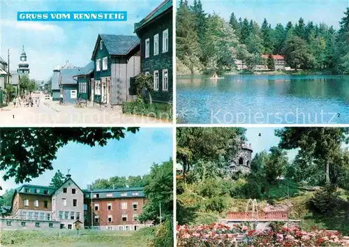 AK / Ansichtskarte Rennsteig Frauenwald Suedstrasse Cafe Lenkgrund Schmiedefeld Stutenhaus Georg Schumann Platz Kat. Neuhaus Rennweg