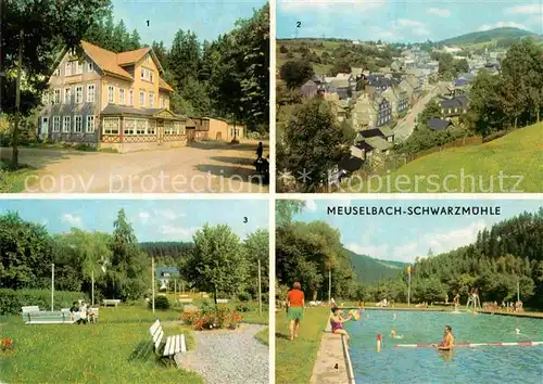 AK / Ansichtskarte Meuselbach Schwarzmuehle Konsum Gaststaette Anlagen Schwimmbad Kat. Meuselbach Schwarzmuehle