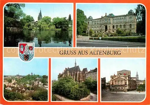 AK / Ansichtskarte Altenburg Thueringen Kleiner Teich Lindenau Museum Teilansicht Schlosskirche Theater Kat. Altenburg