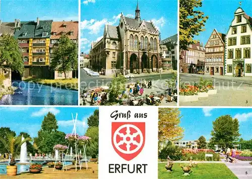 AK / Ansichtskarte Erfurt Kraemerbruecke Rathaus Hohe Lilie iga Gartenbauausstellung Kat. Erfurt