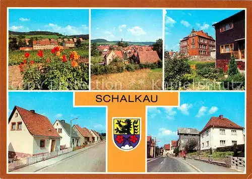 AK / Ansichtskarte Schalkau Siedlung im Grund Polytechnische Oberschule Karl Marx Siedlung Bahnhofstrasse Kat. Schalkau