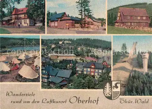 AK / Ansichtskarte Oberhof Thueringen Schweizerhuette Berggasthaus Kanzlersgrund Luetschetalsperre Skisprungschanze Kat. Oberhof Thueringen