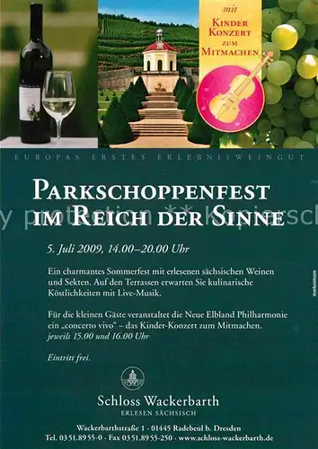 AK / Ansichtskarte Radebeul Parkschoppenfest im Reich der Sinne Weingut Schloss Wackerbarth Kat. Radebeul