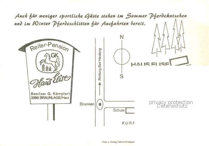 Ak Ansichtskarte Braunlage Reiterpension Haus Elise Pferde
