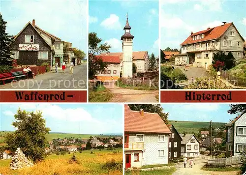 AK / Ansichtskarte Hinterrod Waffenrod Teilansichten Turm Landschaftspanorama Kat. Waffenrod Hinterrod Eisfeld