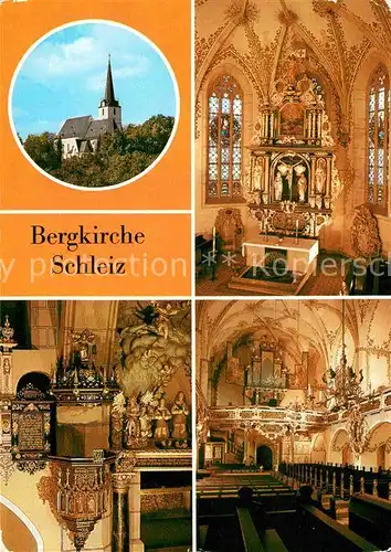 AK / Ansichtskarte Schleiz Bergkirche Altar Kanzel Orgel Kat. Schleiz